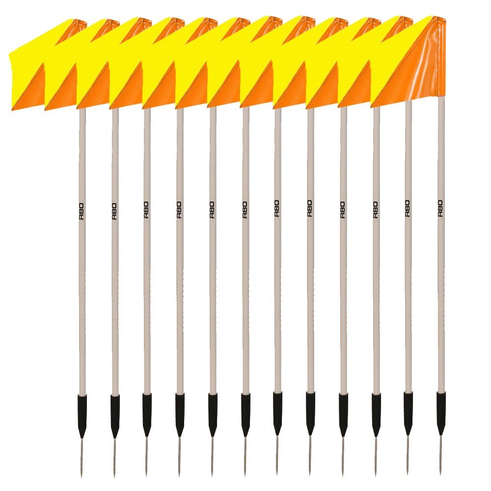 Sideline Pole with Club Colours Flag Sets - Yellow / OrangeSet of 14