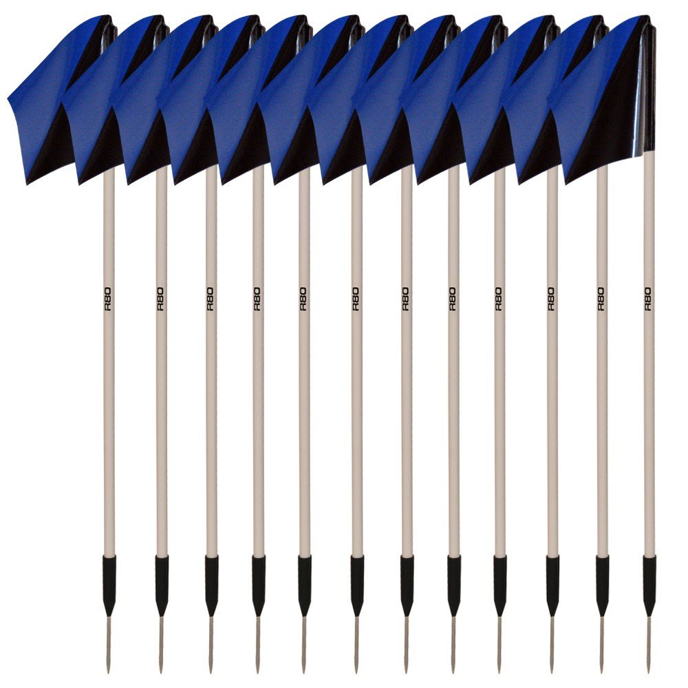 Sideline Pole with Club Colours Flag Sets - Black / BlueSet of 14