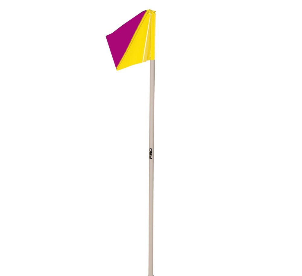Sideline Pole with Club Colours Flag - Yellow / White