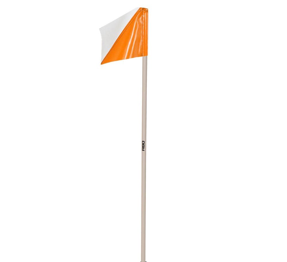 Sideline Pole with Club Colours Flag - White / Orange