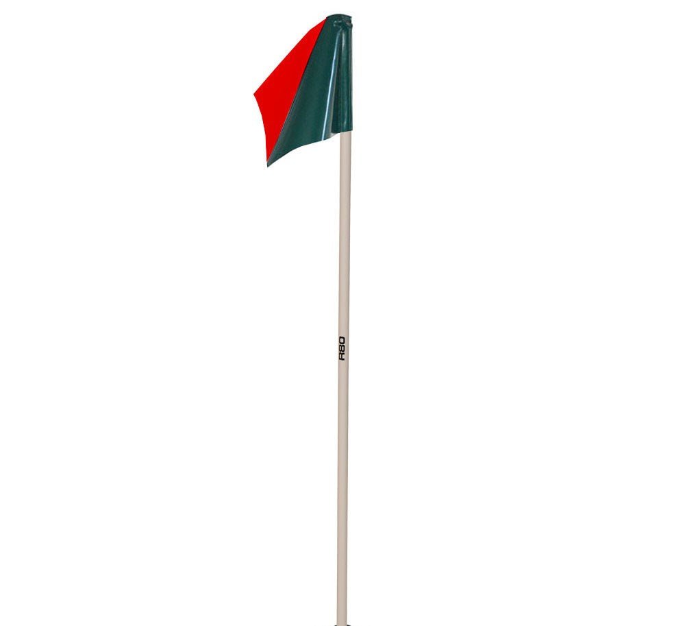 Sideline Pole with Club Colours Flag - Red / Green