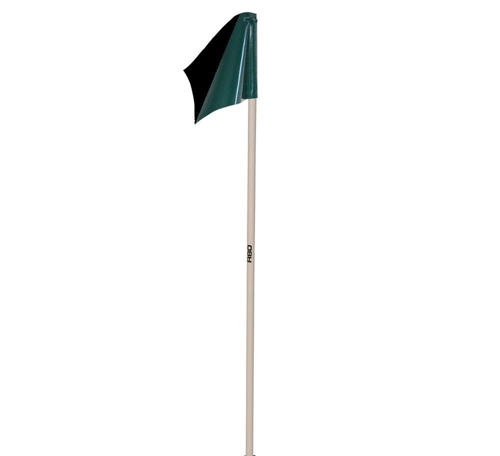 Sideline Pole with Club Colours Flag - Green / Black