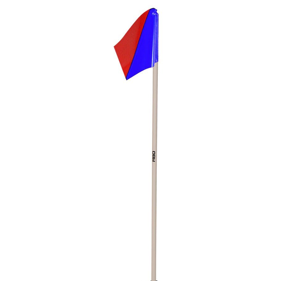 Sideline Pole with Club Colours Flag - Royal Blue / Red