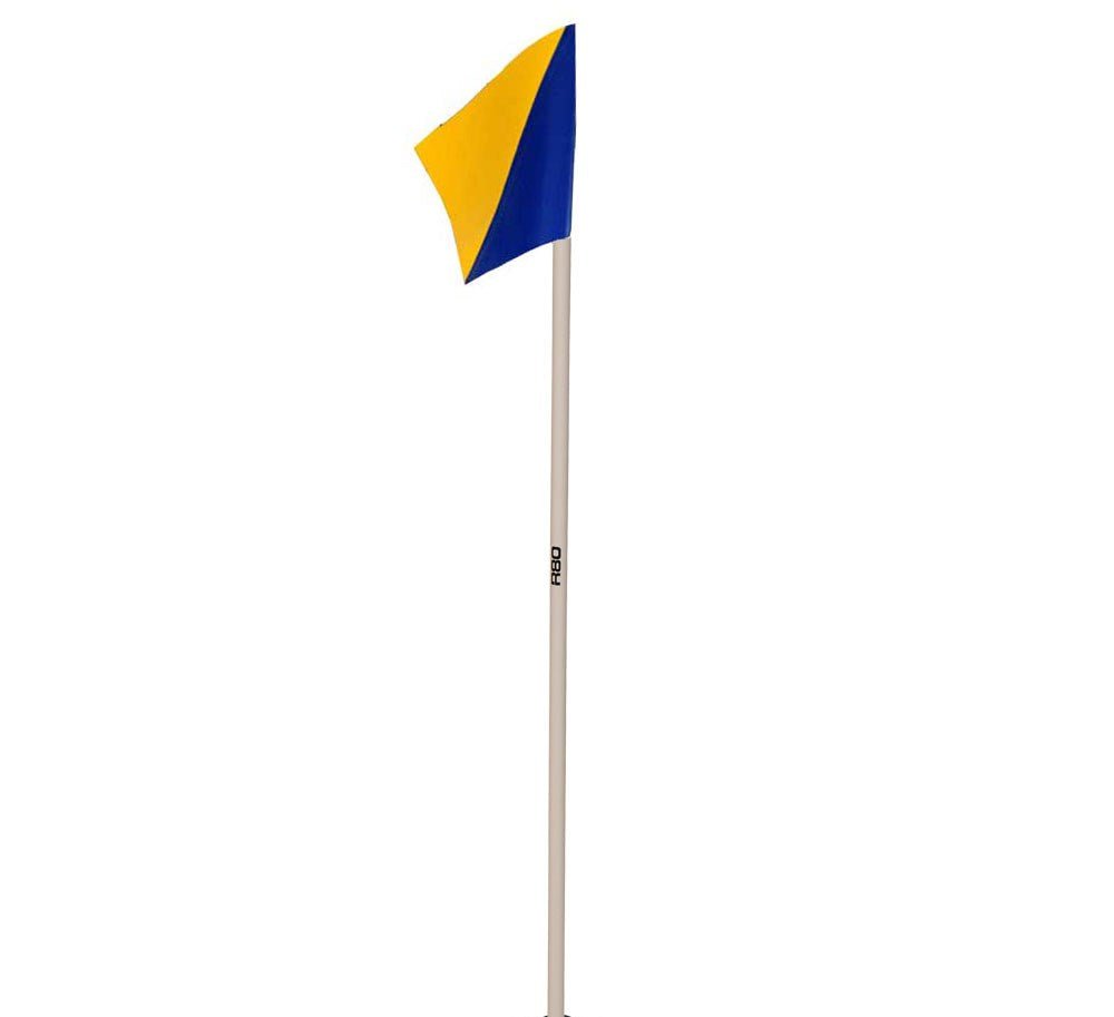 Sideline Pole with Club Colours Flag - Royal Blue / Yellow