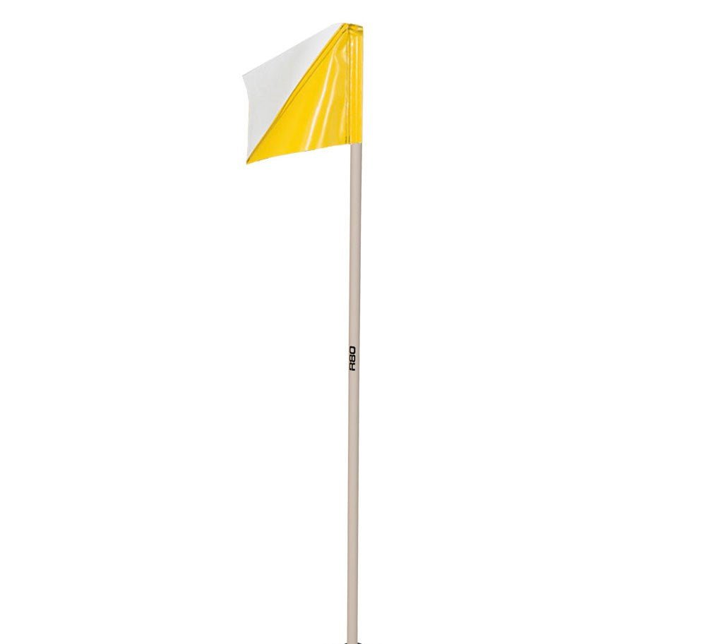 Sideline Pole with Club Colours Flag - Yellow / White