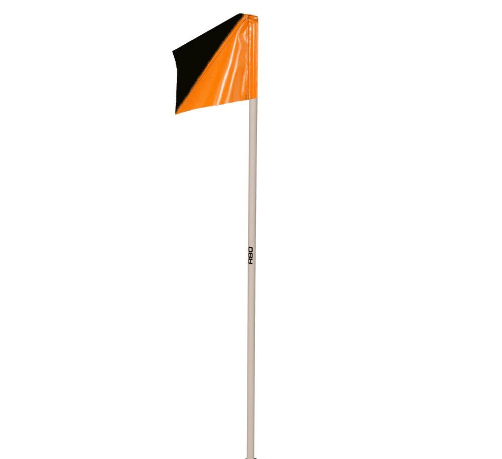 Sideline Pole with Club Colours Flag - Black / Orange