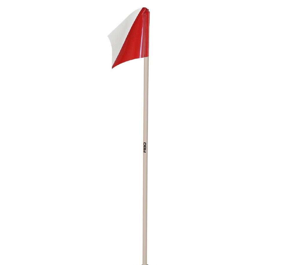 Sideline Pole with Club Colours Flag - Red / White
