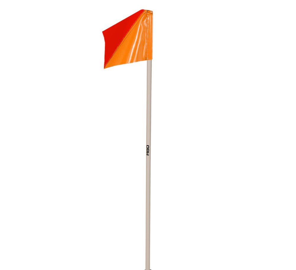 Sideline Pole with Club Colours Flag - Red / Orange