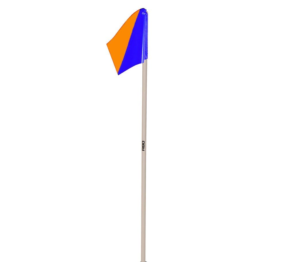 Sideline Pole with Club Colours Flag - Royal Blue / Orange