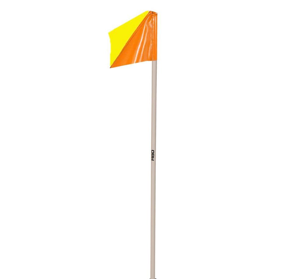 Sideline Pole with Club Colours Flag - Yellow / Orange
