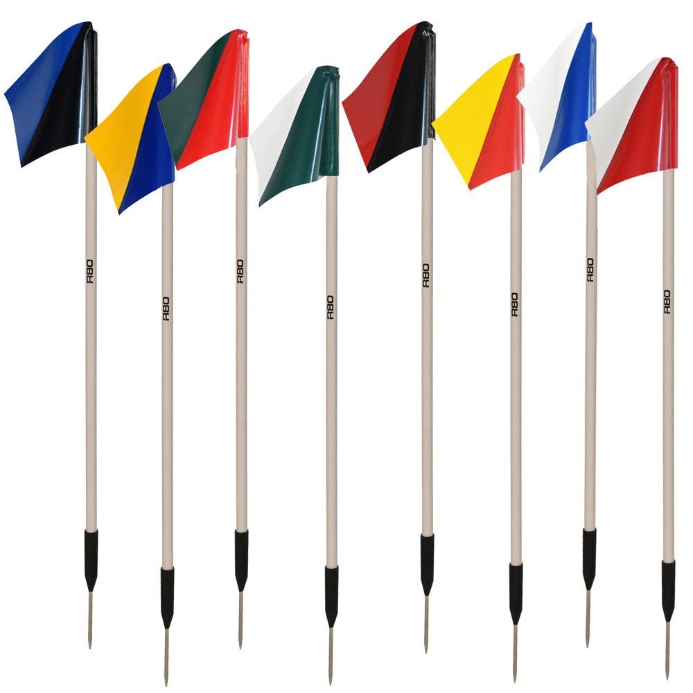 Sideline Pole with Club Colours Flag - Royal Blue / Navy Blue