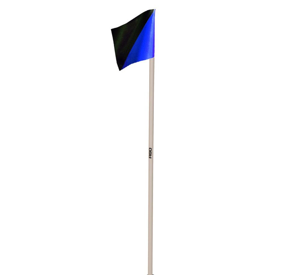Sideline Pole with Club Colours Flag - Black / Navy Blue