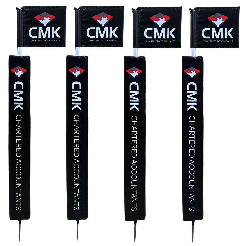 Touchline Pole with Printed Rigid Flag & Protector - 