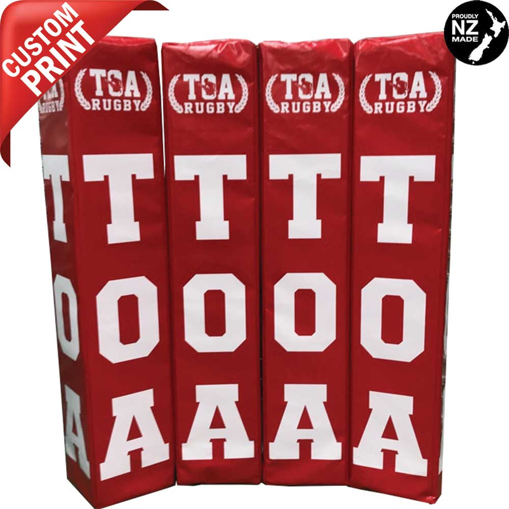 Custom Printed Rugby Goal Post Protector Pads - Black