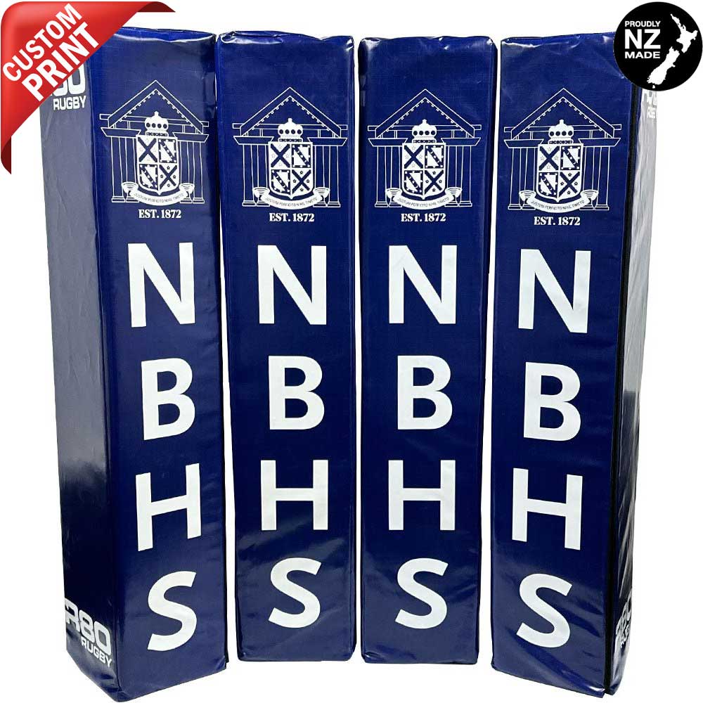 Custom Printed Rugby Goal Post Protector Pads - Royal Blue