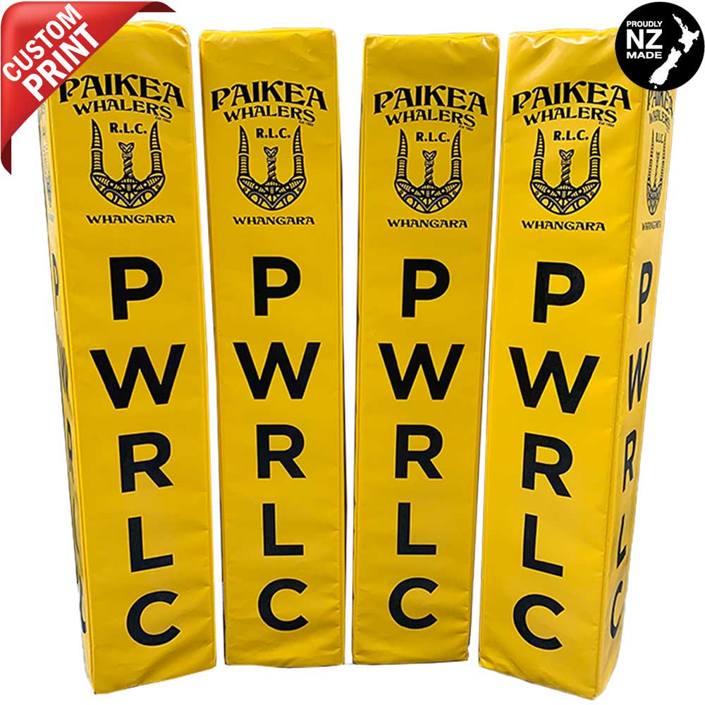 Custom Printed Rugby Goal Post Protector Pads - White