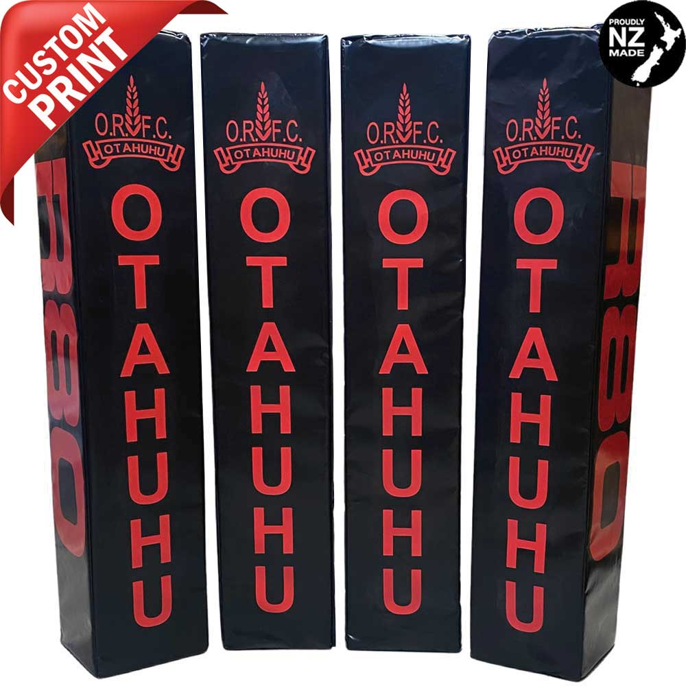 Custom Printed Rugby Goal Post Protector Pads - Black