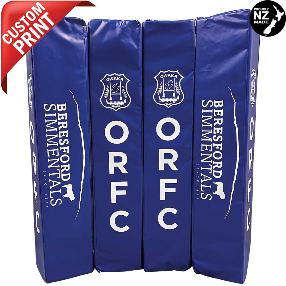 Custom Printed Rugby Goal Post Protector Pads - Black