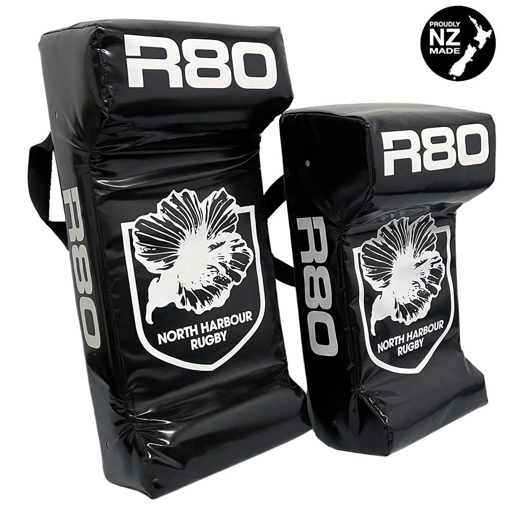Customised Double Wedge Rugby Hit Shields - BlackNo Printing