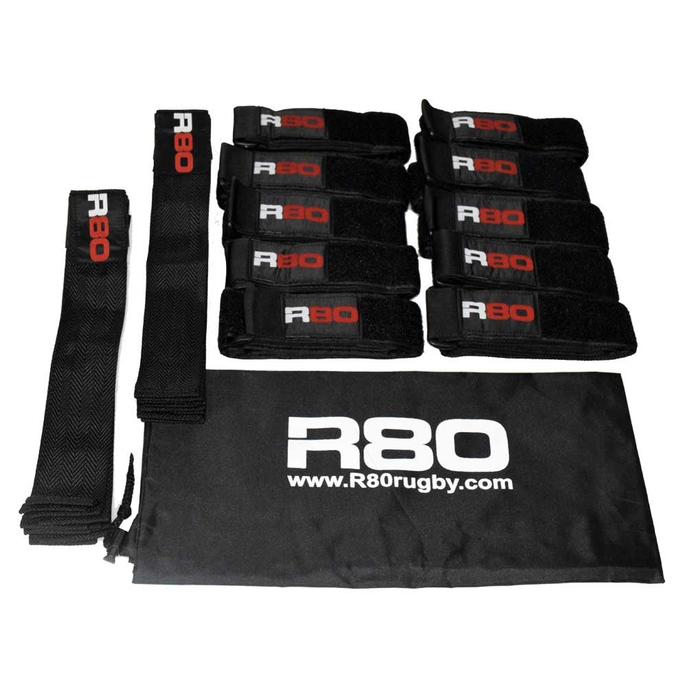 R80 Junior Rippa Rugby Set for 15 Players - Black