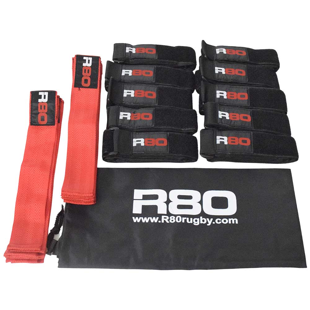 R80 Junior Rippa Rugby Sets for 10 Players - Red