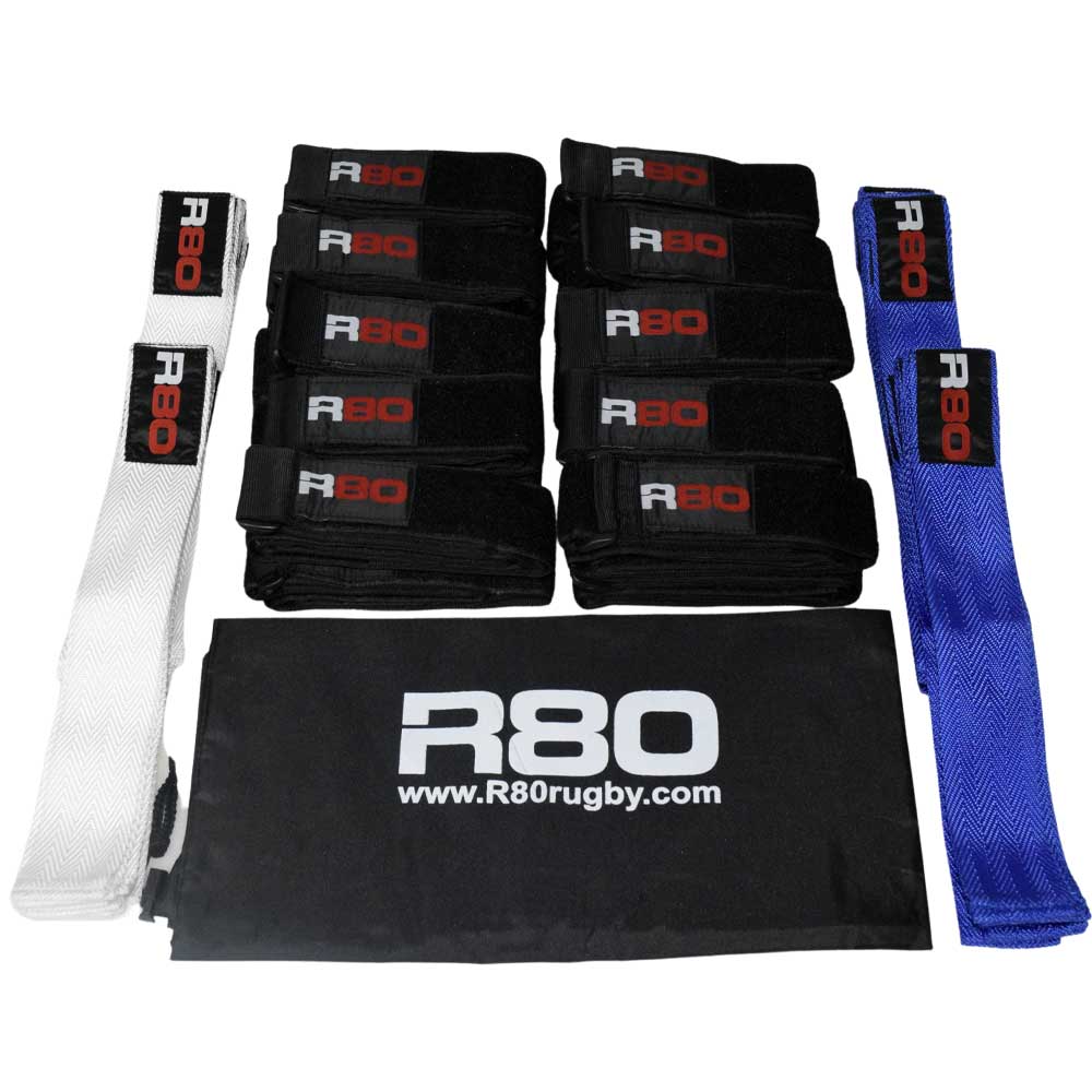 R80 Junior Rippa Rugby Sets for 20 Players - White / Yellow