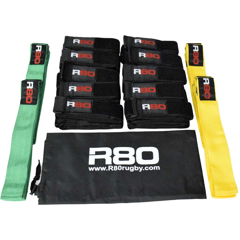 R80 Junior Rippa Rugby Sets for 20 Players - Yellow / Green