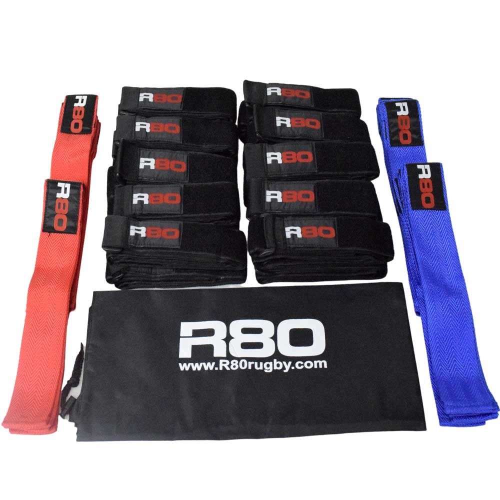 R80 Junior Rippa Rugby Sets for 30 Players - Red / Blue