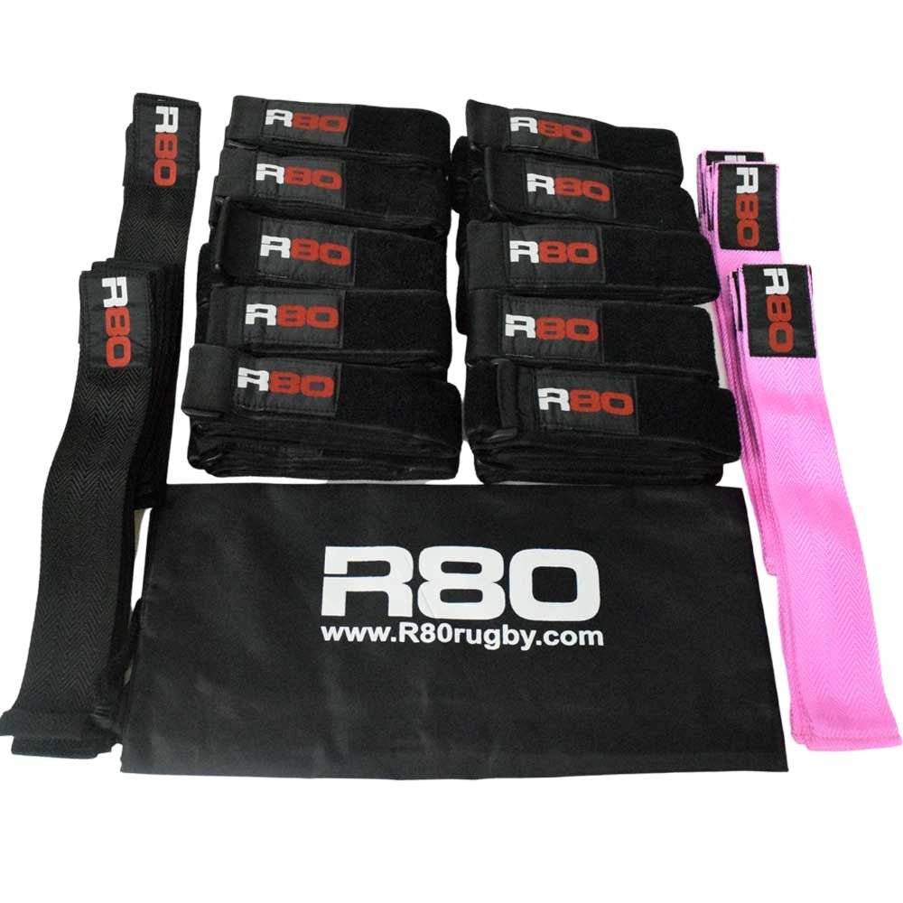 R80 Junior Rippa Rugby Sets for 30 Players - Black / Pink