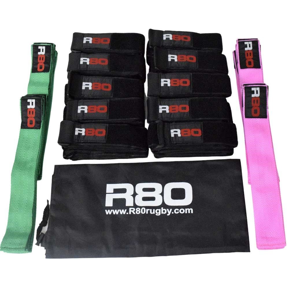 R80 Junior Rippa Rugby Sets for 30 Players - Pink / Green