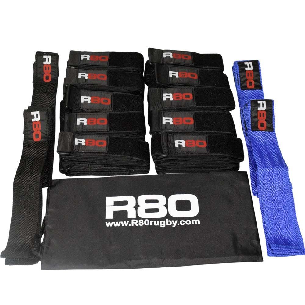 R80 Junior Rippa Rugby Sets for 30 Players - Black / Blue