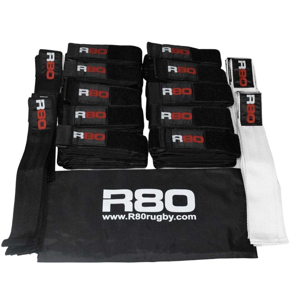 R80 Junior Rippa Rugby Sets for 30 Players - Black / White