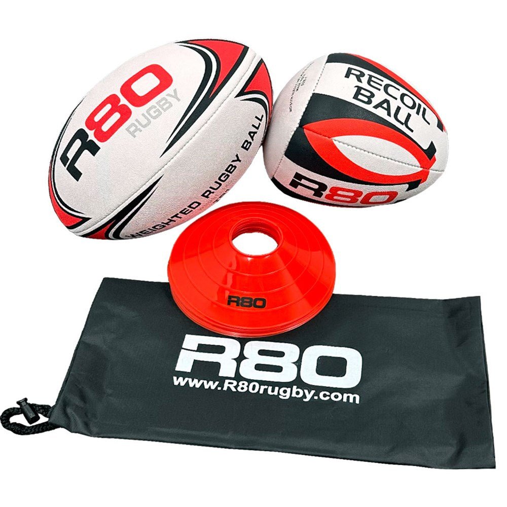 R80 Rugby Pass Catch Throw Skill Set - Junior Set age 12 and under