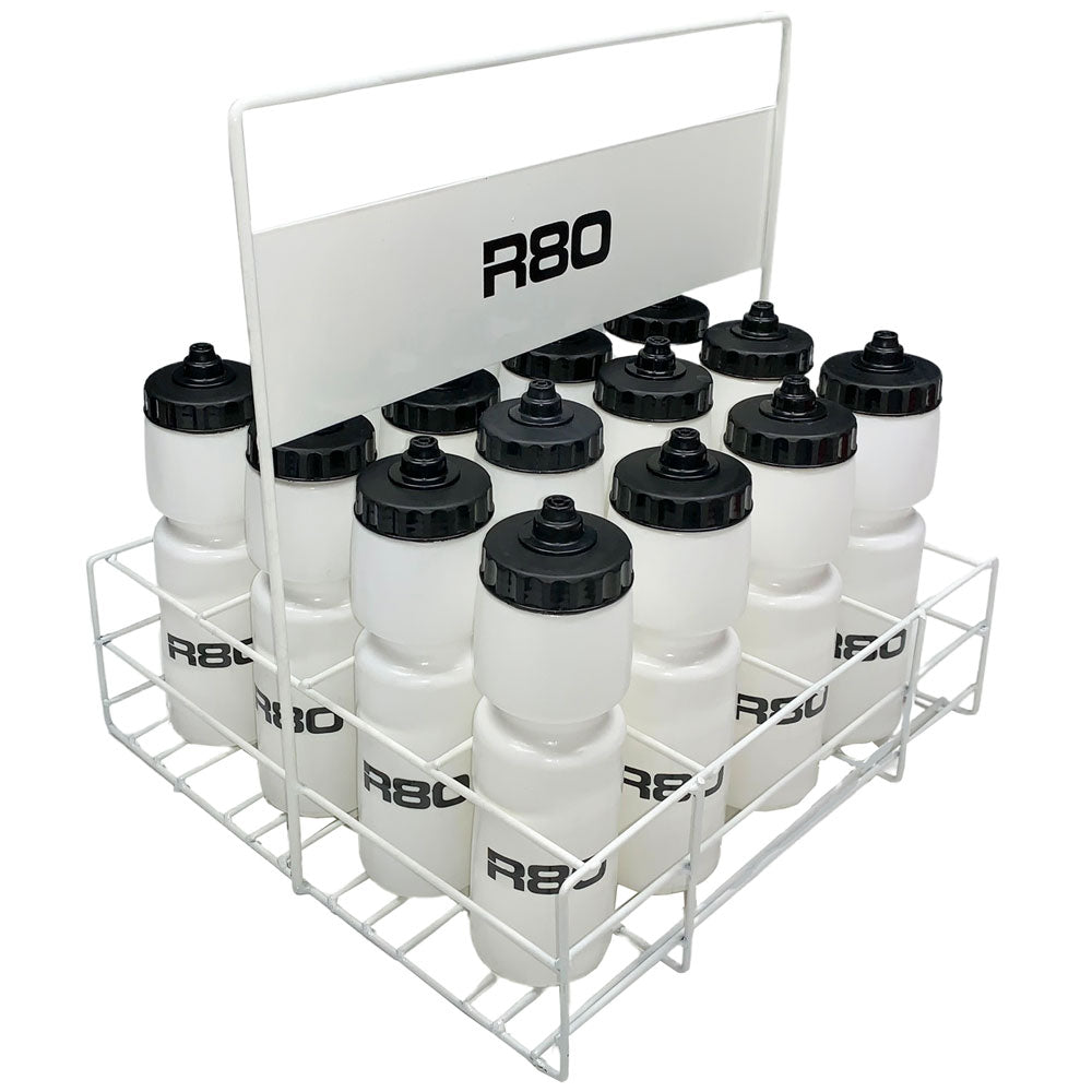 R80 Wire Drink Bottle Carrier with 16 Bottles - White/Black