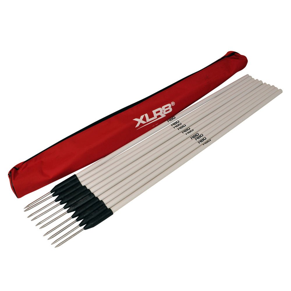 Rubber Base Agility Pole Set of 10 - White