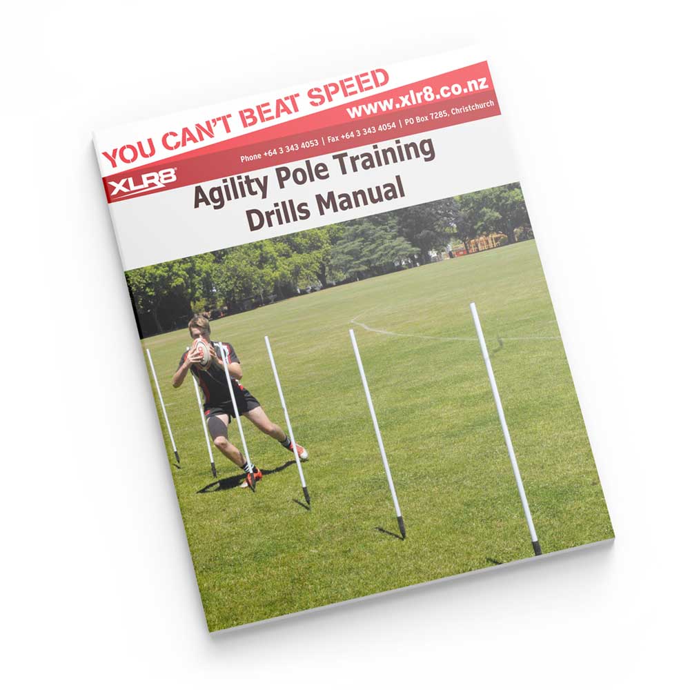 Rubber Base Agility Pole Set of 10 - R80 Rugby