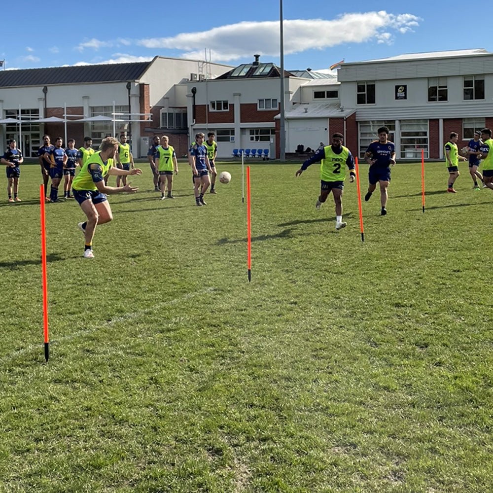 Rubber Base Agility Pole Set of 10 - Orange