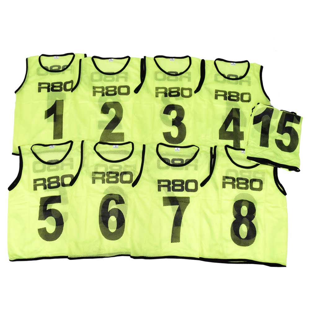 1 - 25 Numbered Training Bib Sets - SmallYellow