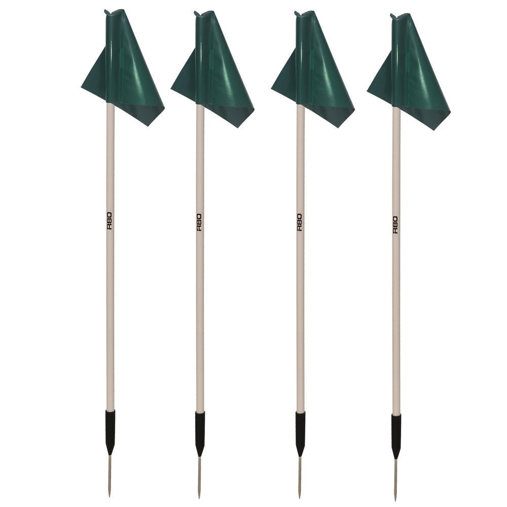 Sideline Pole and Top Tarp Flag Sets - GreenSet of 4