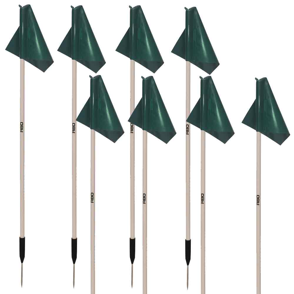 Sideline Pole and Top Tarp Flag Sets - GreenSet of 8