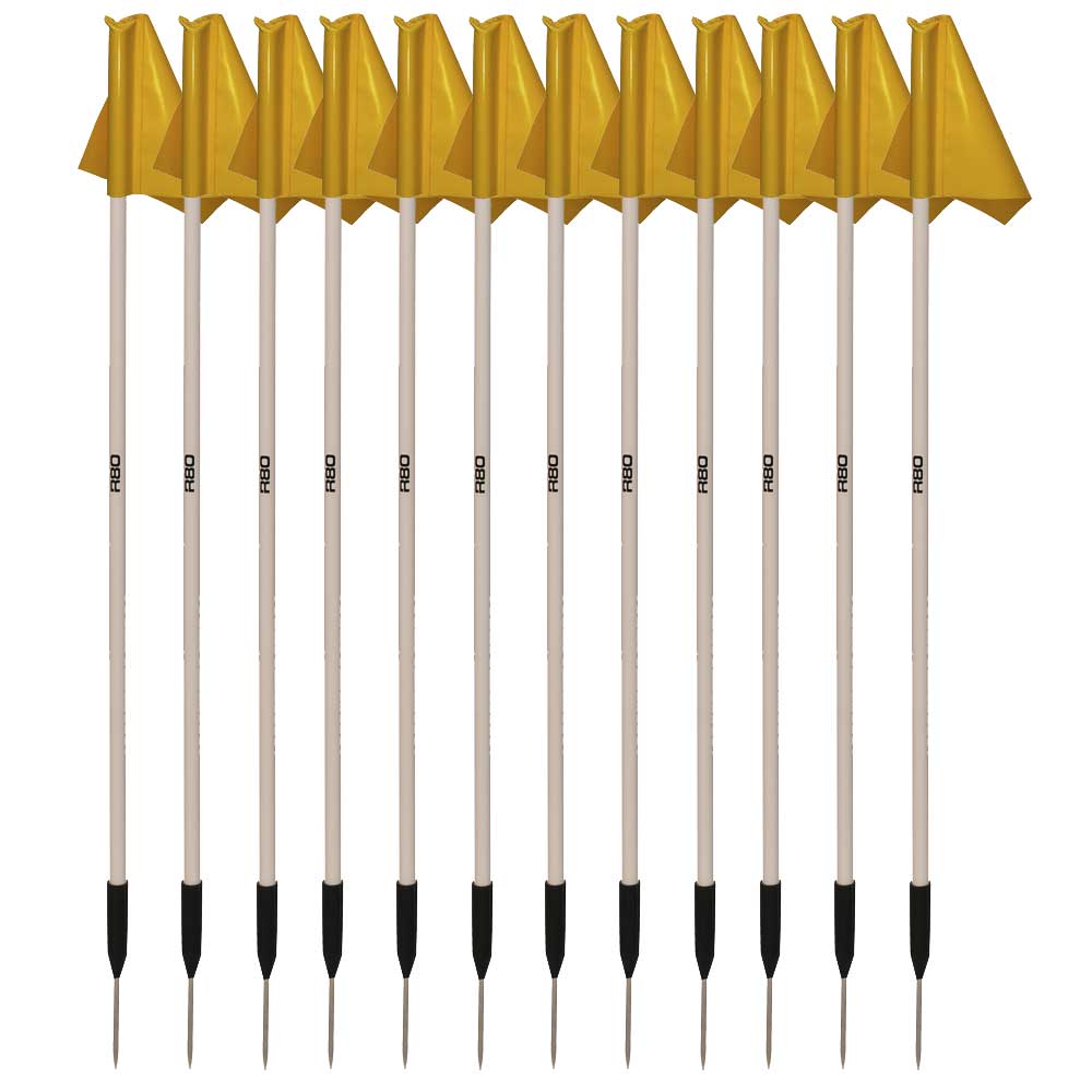 Sideline Pole and Top Tarp Flag Sets - YellowFull Field Set of 14