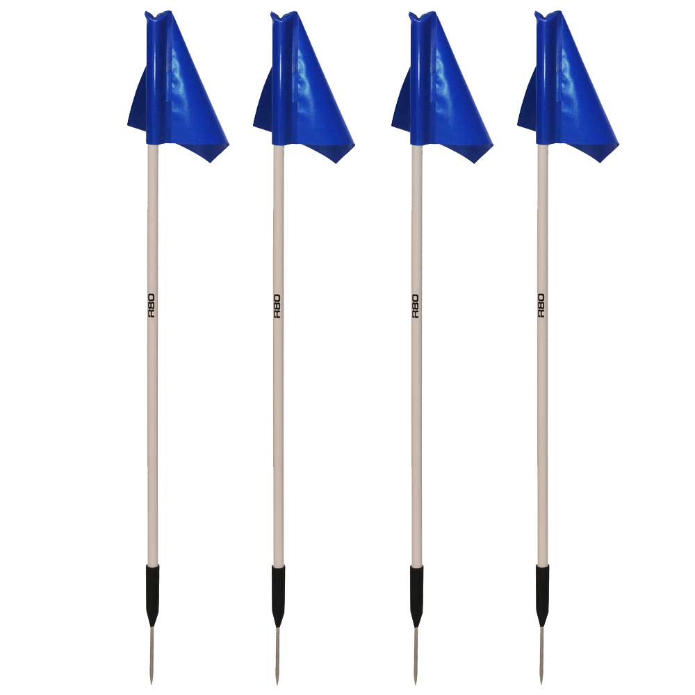 Sideline Pole and Top Tarp Flag Sets - Royal BlueSet of 4