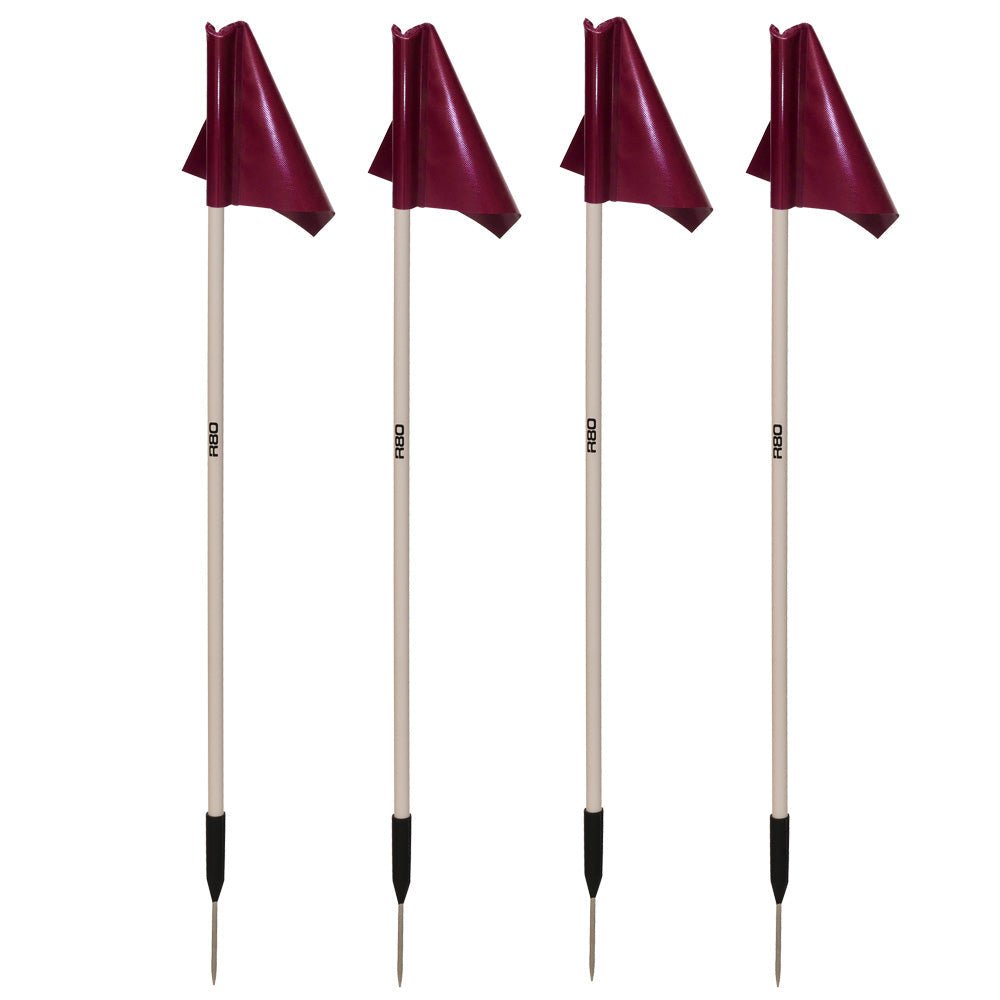 Sideline Pole and Top Tarp Flag Sets - RedSet of 4