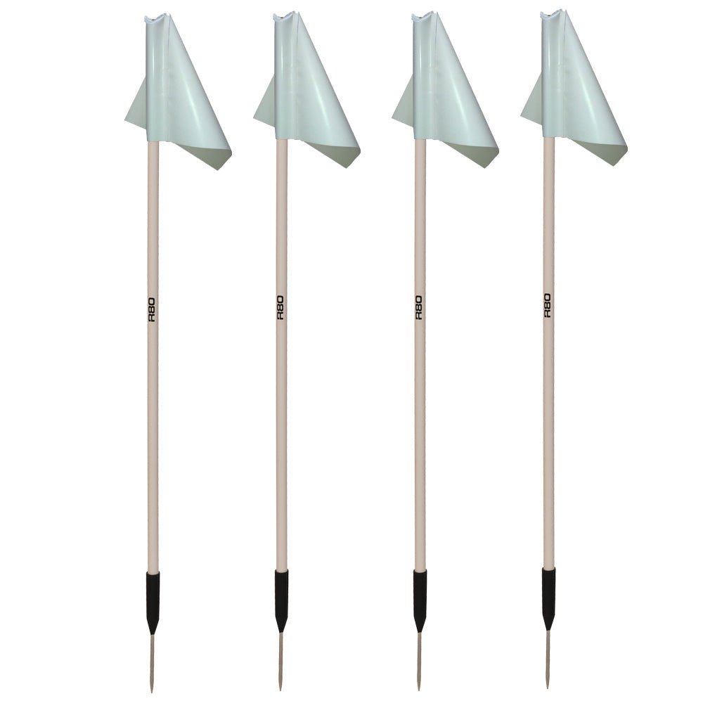 Sideline Pole and Top Tarp Flag Sets - WhiteSet of 4