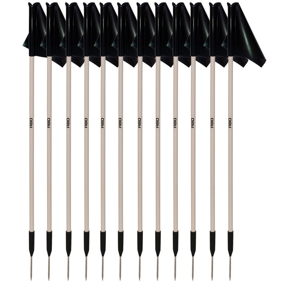 Sideline Pole and Top Tarp Flag Sets - BlackFull Field Set of 14