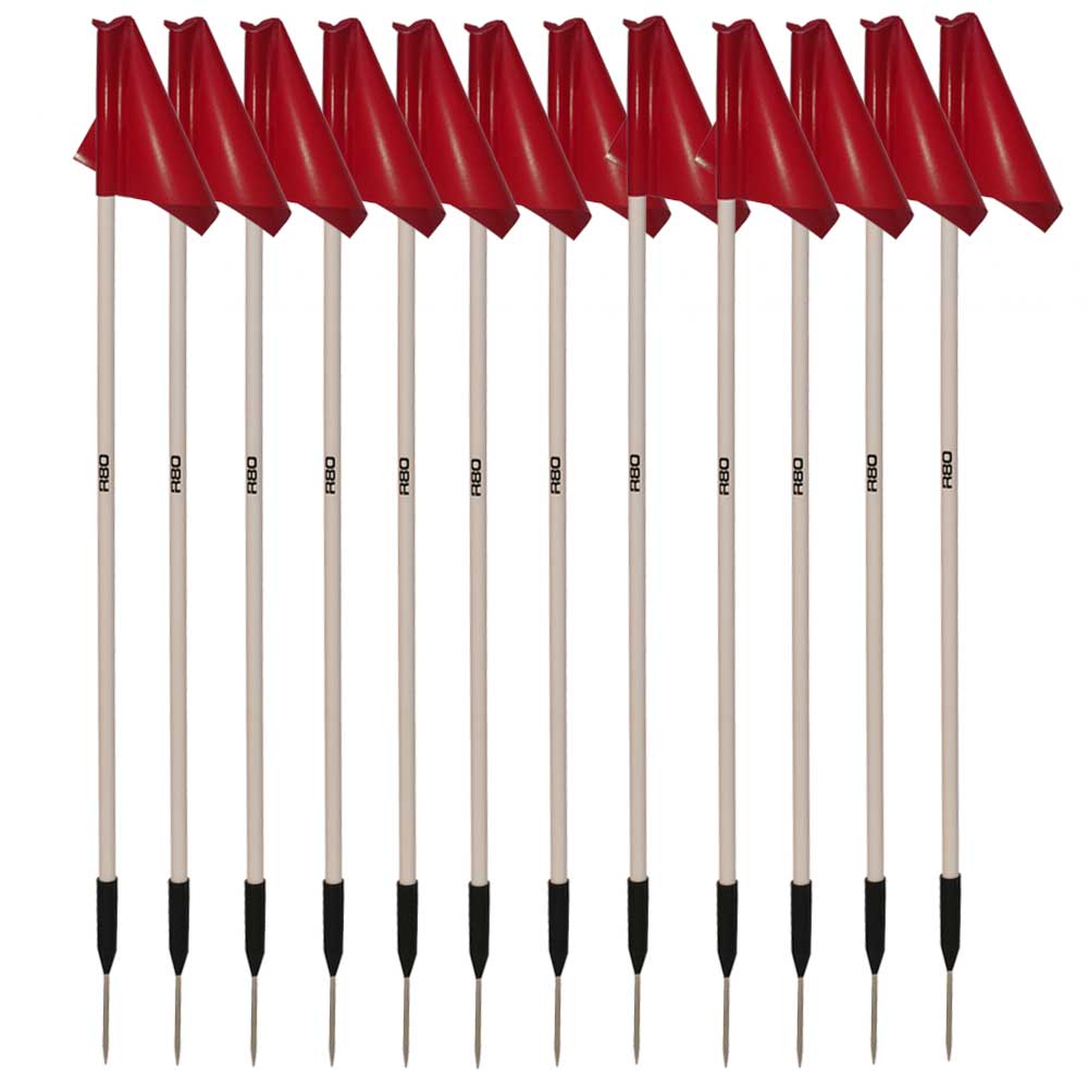 Sideline Pole and Top Tarp Flag Sets - RedFull Field Set of 14
