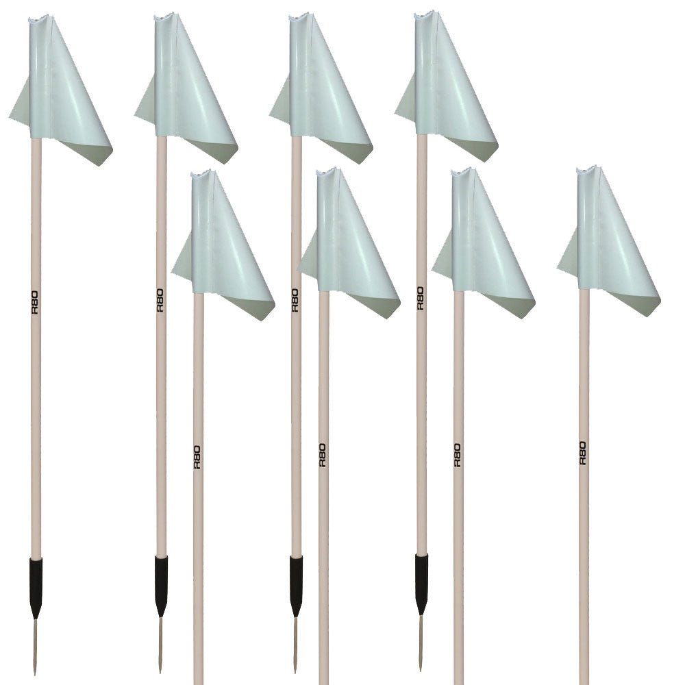 Sideline Pole and Top Tarp Flag Sets - WhiteSet of 8