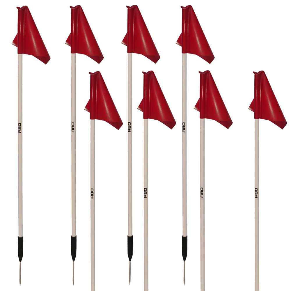 Sideline Pole and Top Tarp Flag Sets - BlackSet of 8