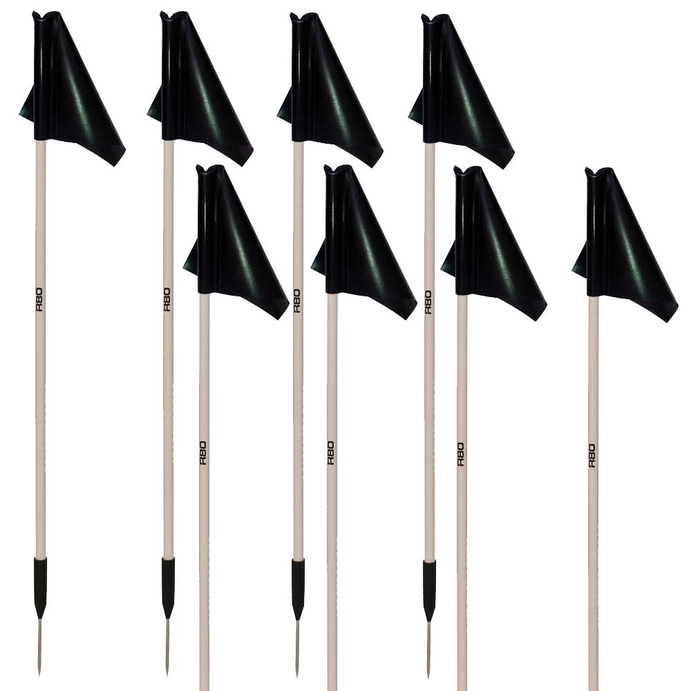 Sideline Pole and Top Tarp Flag Sets - BlackSet of 8