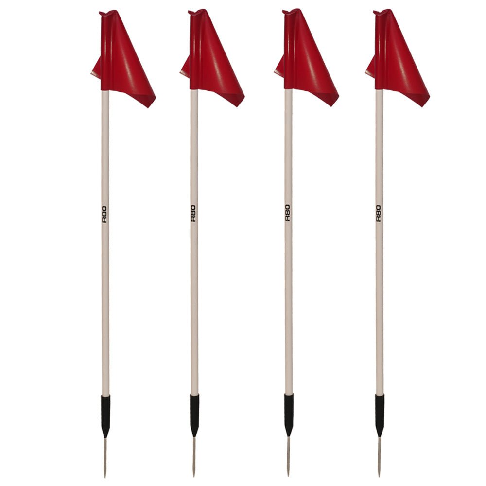 Sideline Pole and Top Tarp Flag Sets - RedSet of 4